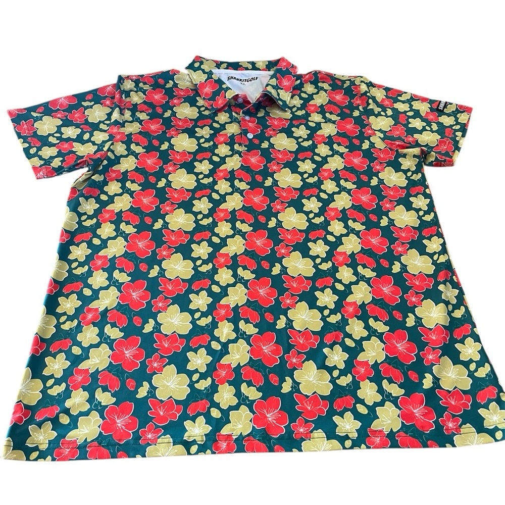 Shankitgolf brand Flowered men's‎ polo shirt- XL